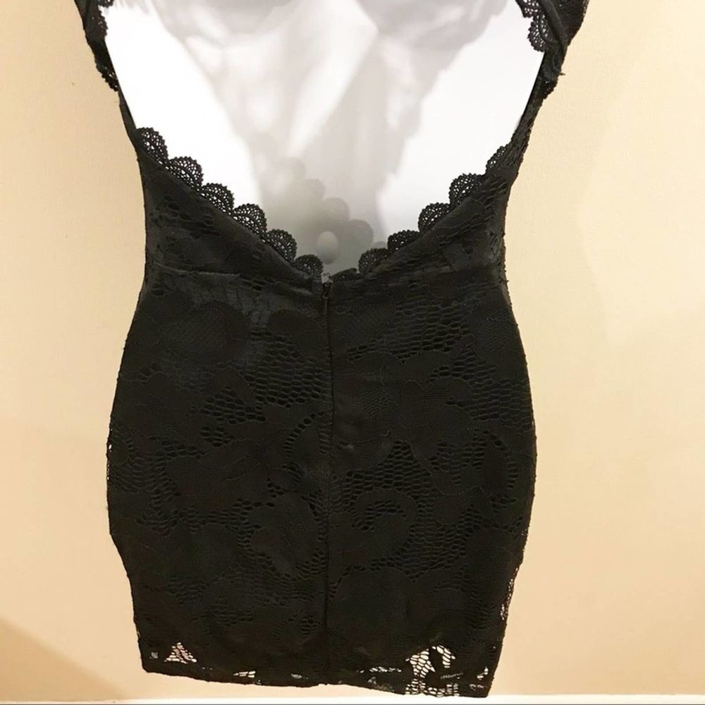 Nasty Gal Black Lace Mini Bodycon Dress Small - Picture 10 of 15